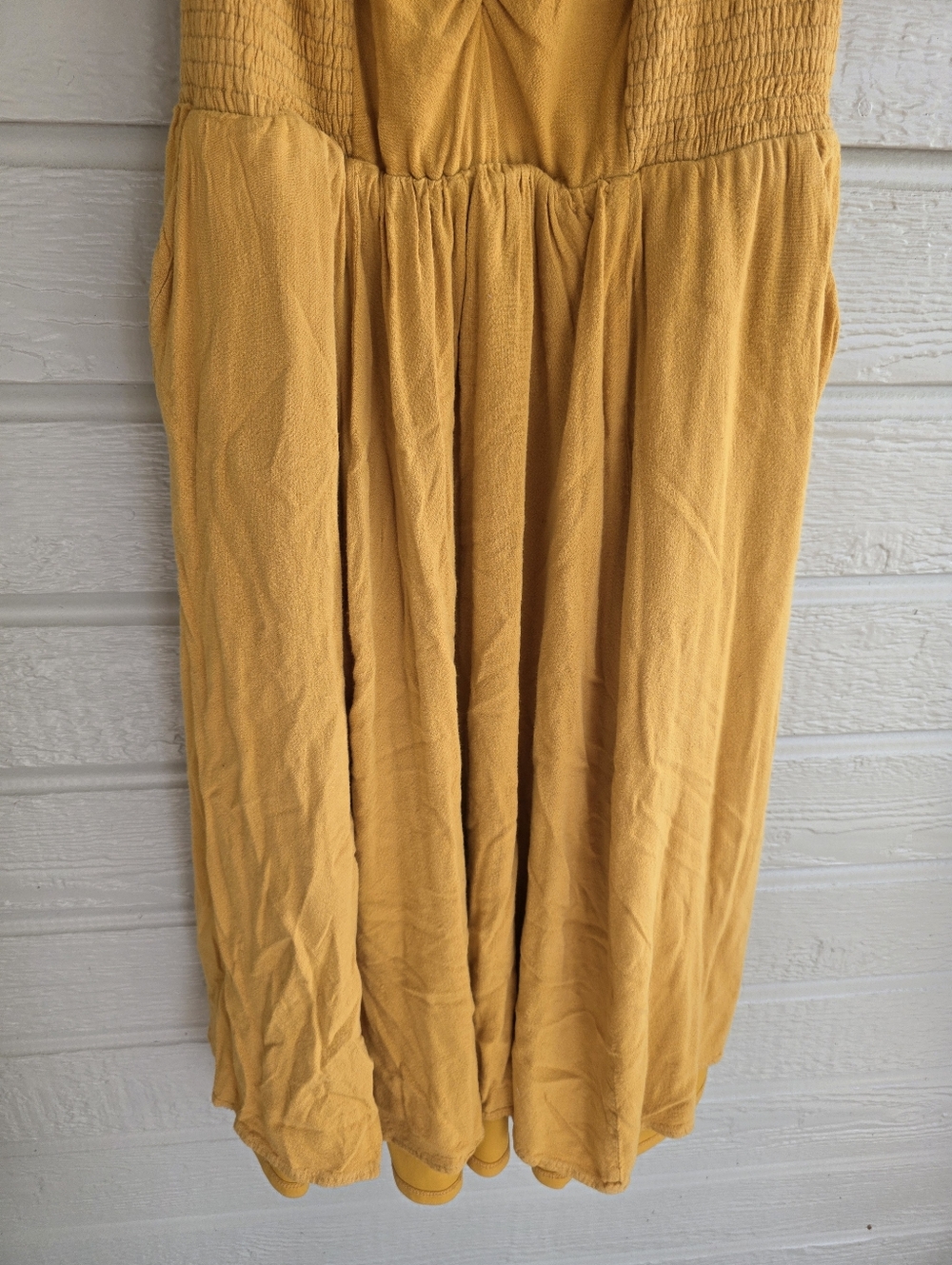 torrid Mustard Yellow Smocked V-Neck Midi Dress - Picture 3 of 7